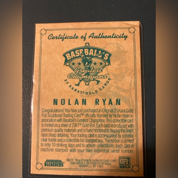 Nolan Ryan 23k gold - Picture 3 of 3